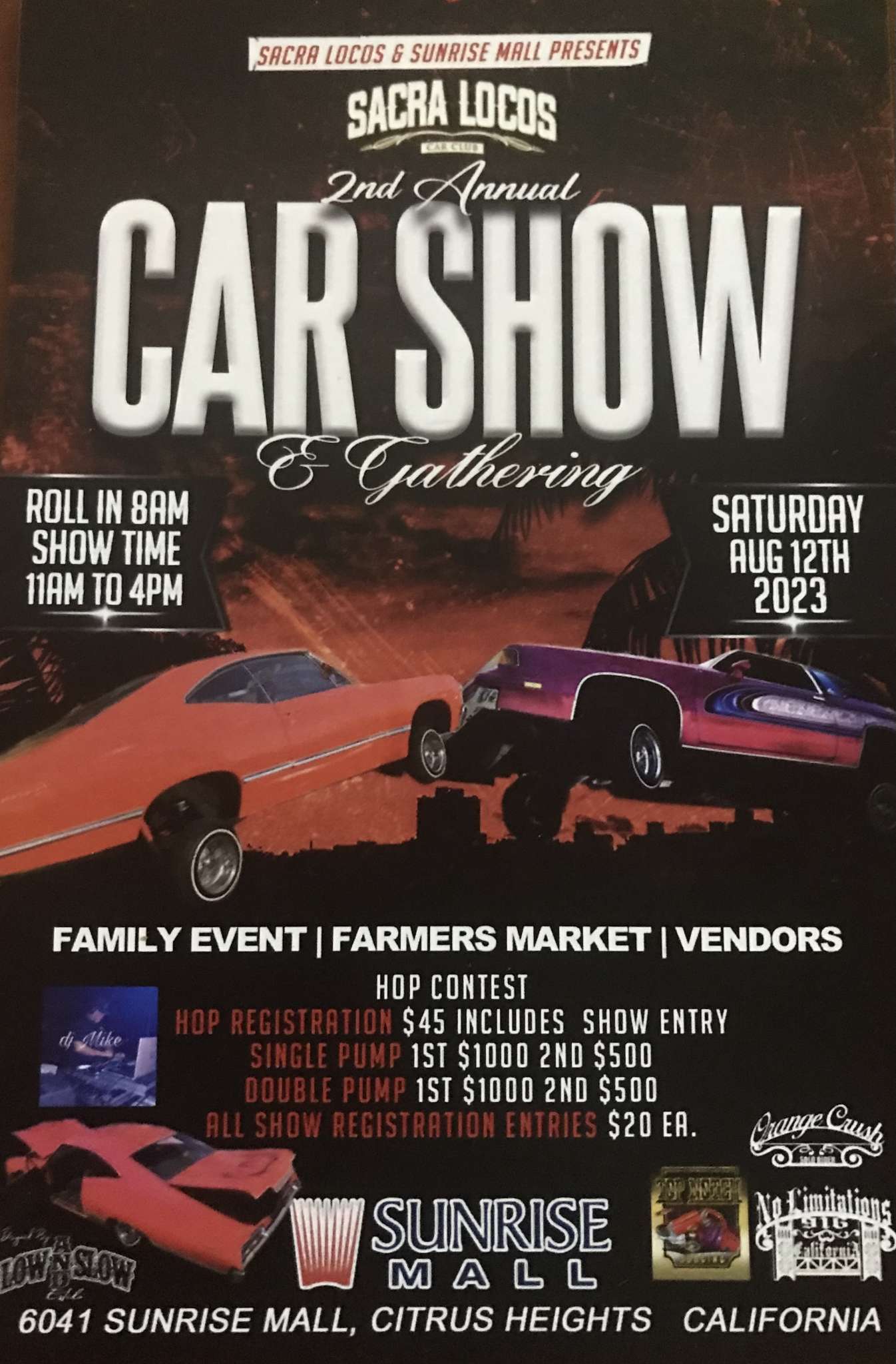 Sacra Locos 2nd Annual Car Show & Gathering - Sunrise MarketPlace ...